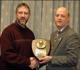 Tim Loftus Receives E. Sherman Chase Award at the annual NEWEA Conference held at the Marriott Copley Place in Boston, MA, January 22-25, 2006. You may clcik on this photo to view a larger size.